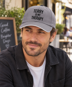 TERRY IS MY THERAPY cap model-gray direct generated print v2