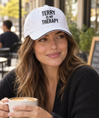 TERRY IS MY THERAPY cap model-white direct generated print v2