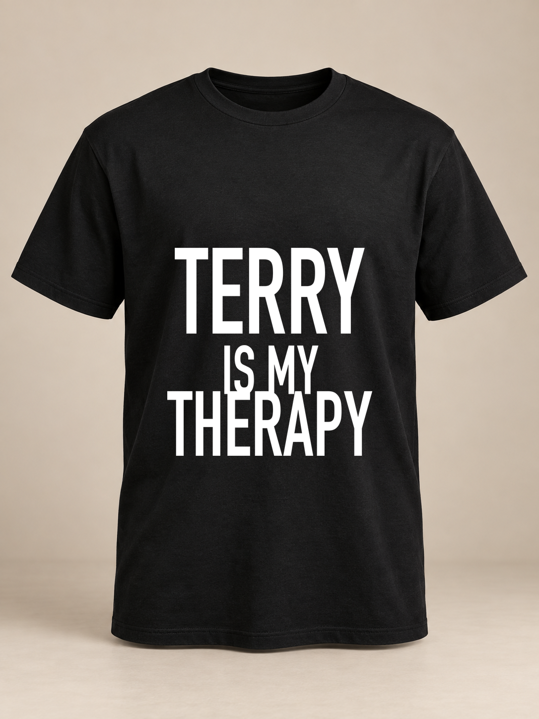 TERRY IS MY THERAPY men-tshirt black mockup