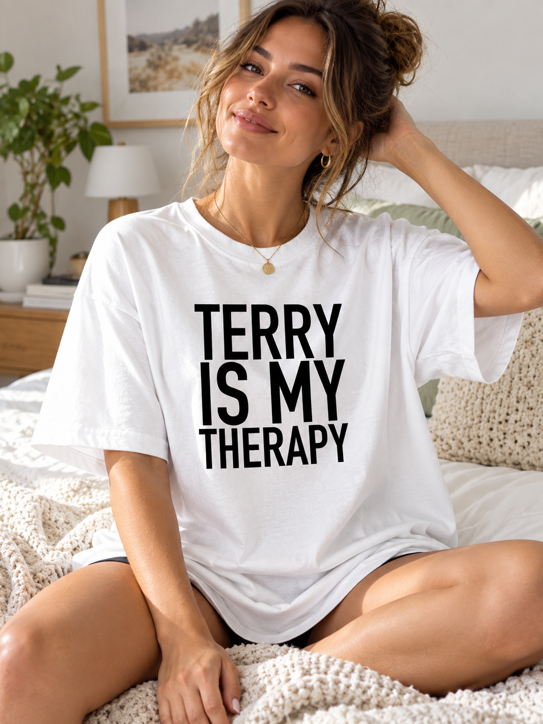 TERRY IS MY THERAPY women-tshirt lifestyle-white approved