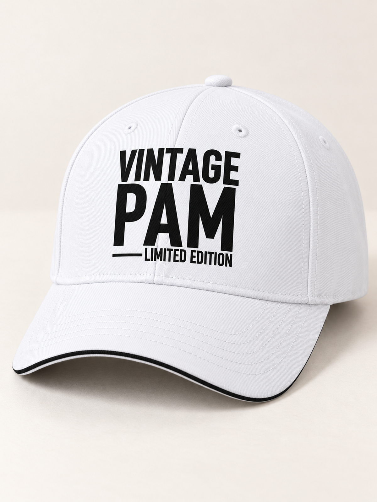 VINTAGE PAM LIMITED EDITION cap white mockup
