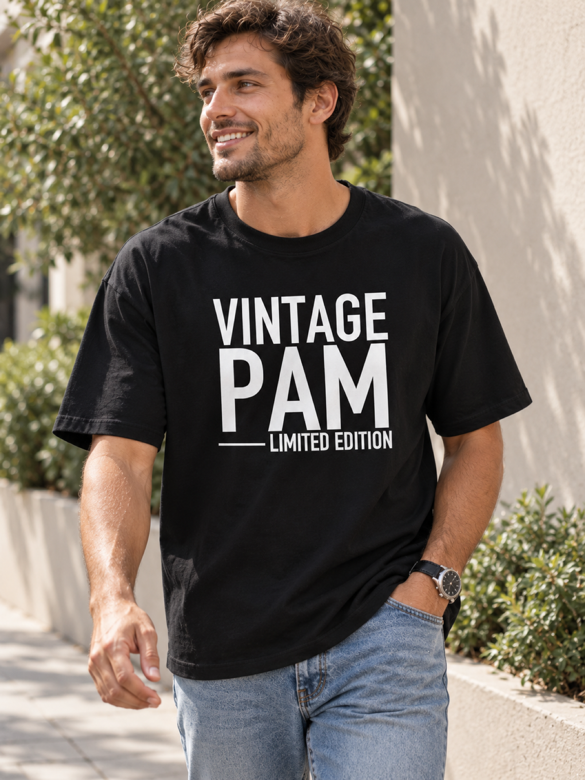 VINTAGE PAM LIMITED EDITION men-tshirt street-model-black mockup