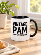 VINTAGE PAM LIMITED EDITION mug lifestyle-black-white mockup