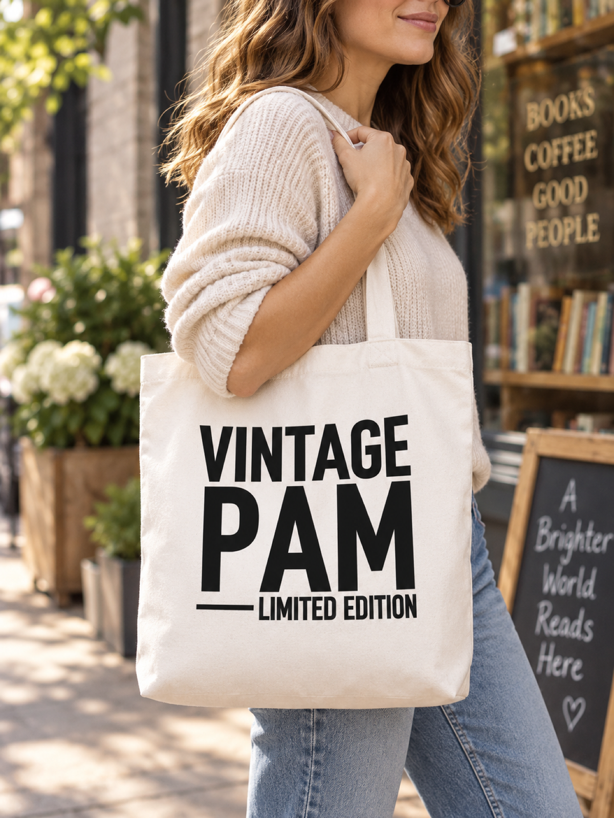 VINTAGE PAM LIMITED EDITION tote lifestyle mockup