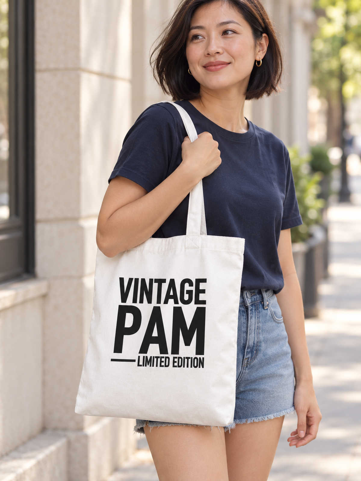 VINTAGE PAM LIMITED EDITION tote model mockup