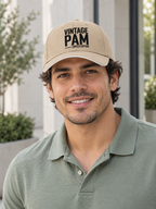 VINTAGE PAM LIMITED EDITION cap model-khaki mockup