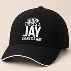 WHERE THERE'S A JAY THERE'S A WAY cap black mockup