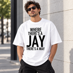 WHERE THERE'S A JAY THERE'S A WAY men-tshirt street-model-white mockup