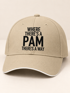 WHERE THERE'S A PAM THERE'S A WAY cap khaki mockup