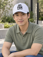 WHERE THERE'S A PAM THERE'S A WAY cap model-white mockup
