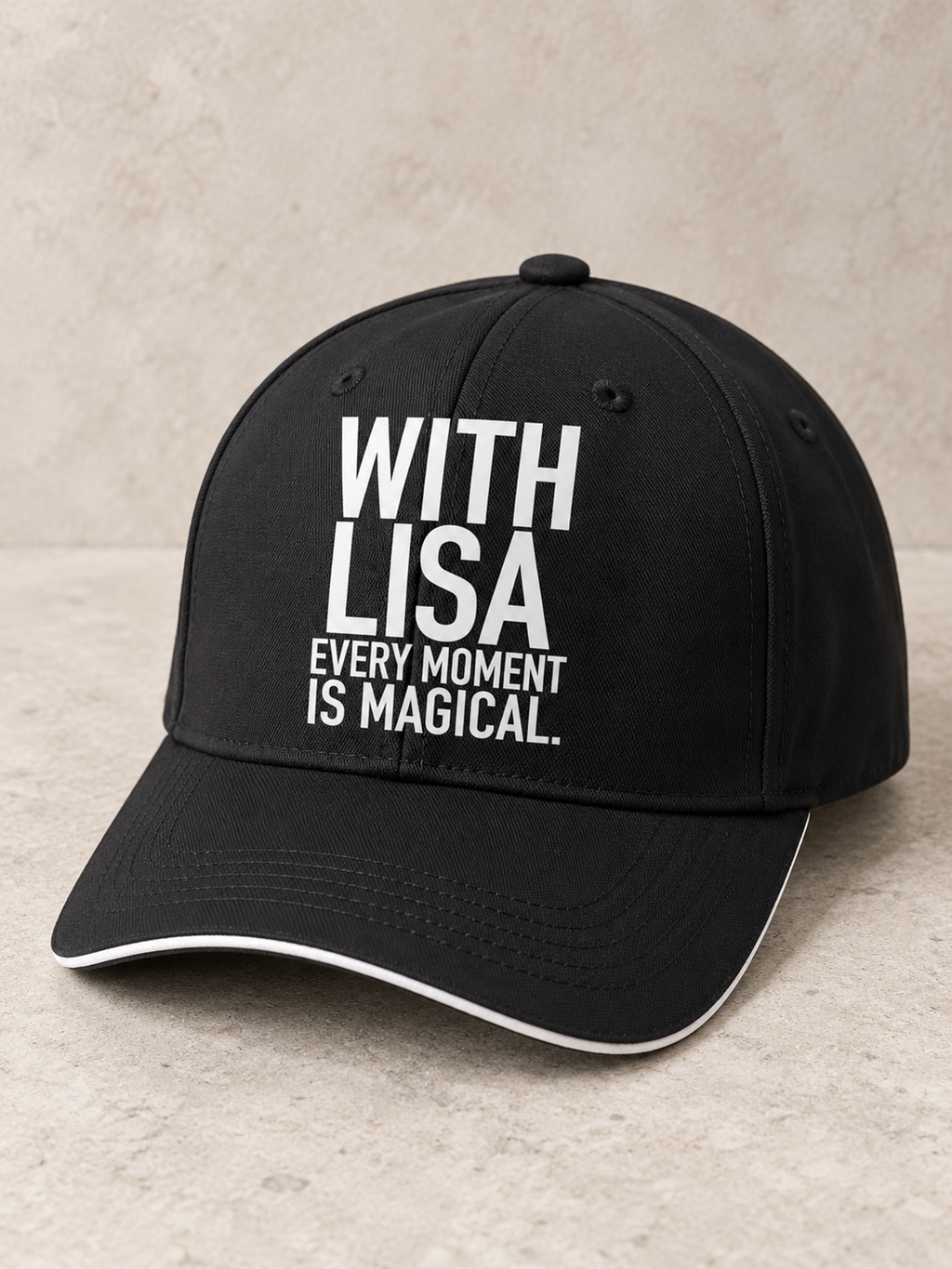 WITH LISA EVERY MOMENT IS MAGICAL. cap black mockup