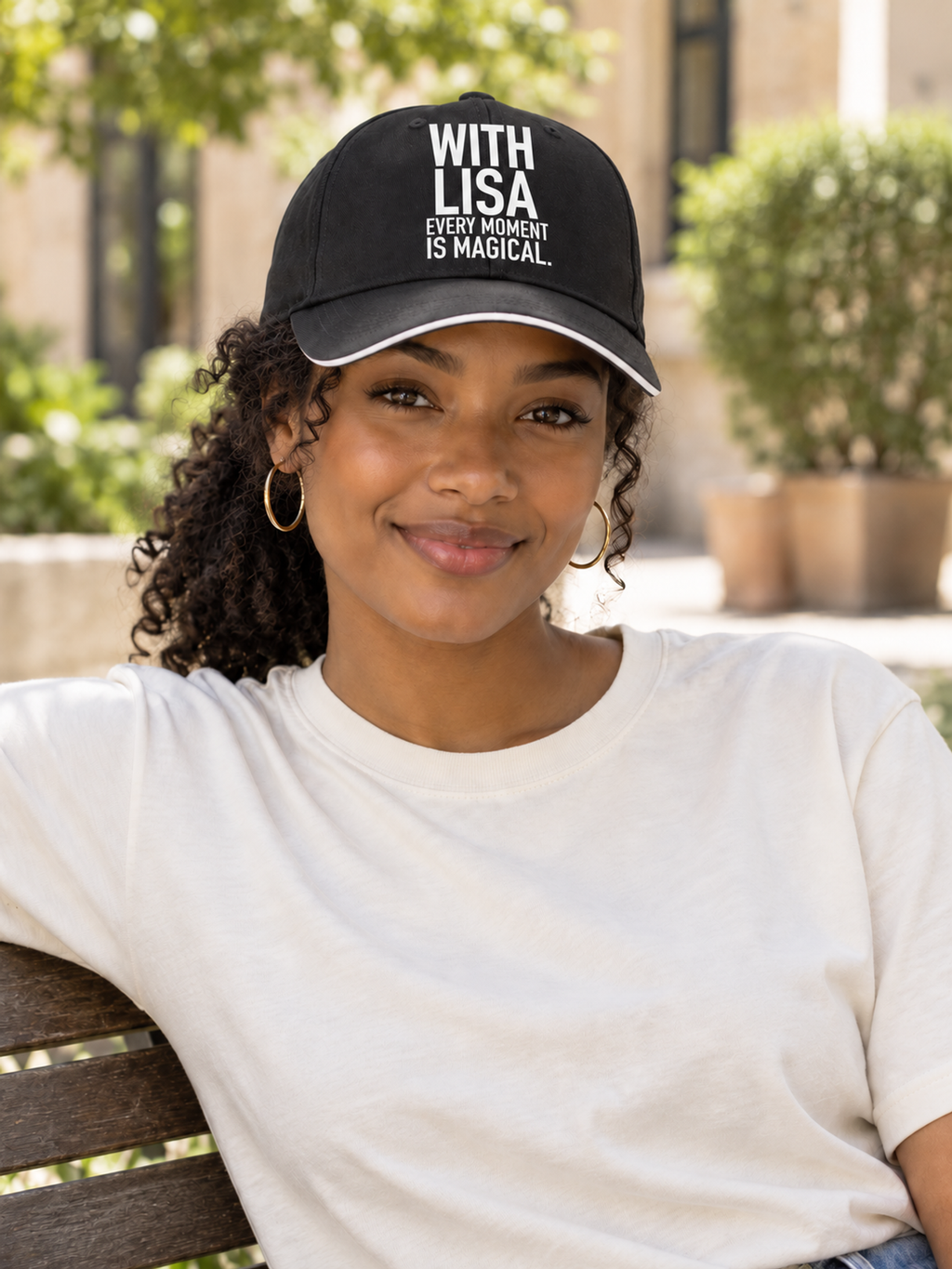 WITH LISA EVERY MOMENT IS MAGICAL. cap model-black mockup